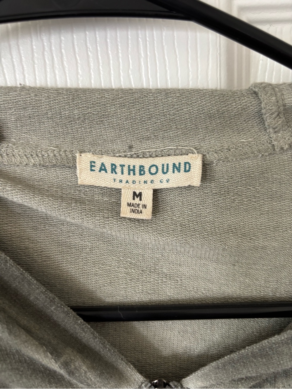 EARTHBOUND Olive Green Zip Hoodie with Subtle Texture - Picture 3 of 5